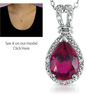 DiamondShark.com - 2.35 Carat Created Ruby & Diamond Pendant